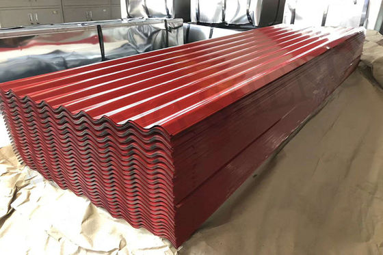 RAL9003 RAL3002 Folhas de telhado PPGI de 3,66m de comprimento com dureza média e revestimento de primer de 8-30/5-30um