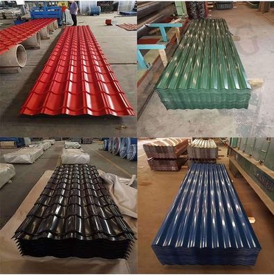 0.45mm espessura PPGI azulejos de telhado de metal ondulado RAL onda azul para telhado placa de aço de resistência superior