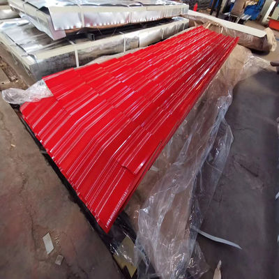 Folha de telhado corrugada personalizada com design Ral Color Coated 24 26 28 Gauge Z30g ppgi Wavy Trapezoid Shape