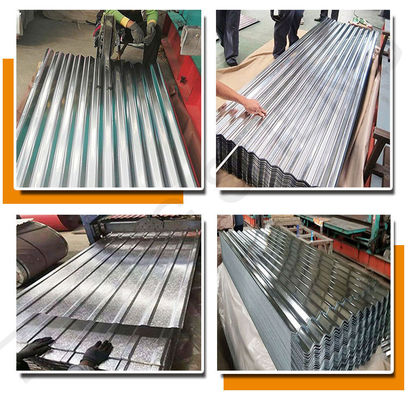 Regular Spangle IBR Forma T 0,5 mm 0,6 mm 0,7 mm Espessura revestida de zinco Z120g GI telhado galvanizado chapa ondulada
