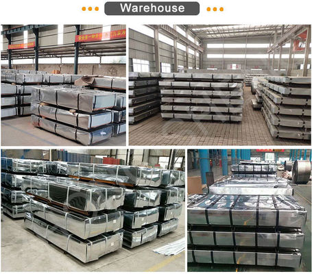 Cobre de zinco, mergulhado a quente A653 Z40 Z275 DX51d espessura 0,45 mm Chapa de telhado galvanizado de Gi para perfuração de serviço de processamento