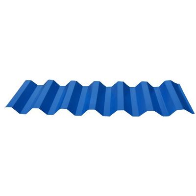 PE revestido 0,38*1200 Azul 0,5 mm Cores revestidas de zinco folha de telhado Azul PPGI folha de telhado corrugado para construção