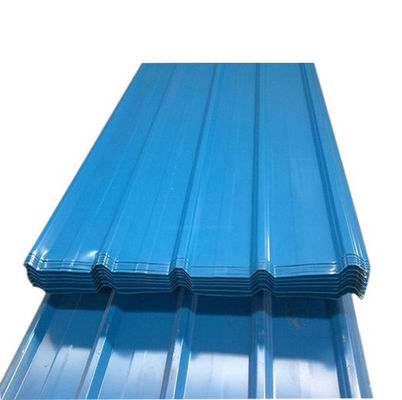 PE revestido 0,38*1200 Azul 0,5 mm Cores revestidas de zinco folha de telhado Azul PPGI folha de telhado corrugado para construção
