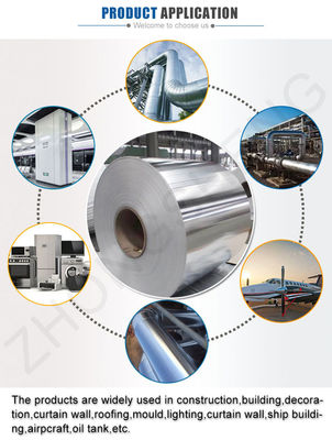 1200 bobina de alumínio com superfície revestida galvanizada de spangle regular e espessura de 0,3 mm 1,0 mm 0,8 mm