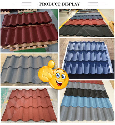 1340mm*420mm*0.4mm Roofing Sheet de aço revestido de pedra e à prova de vento para edifícios Fabricação