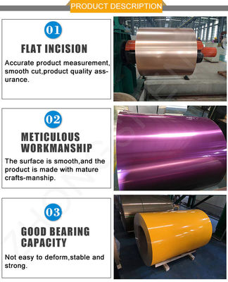 H14 bobina de alumínio revestida por cores para utensílios de cozinha e construções da categoria 1060/1100/3003/3102/3105/3004 etc.