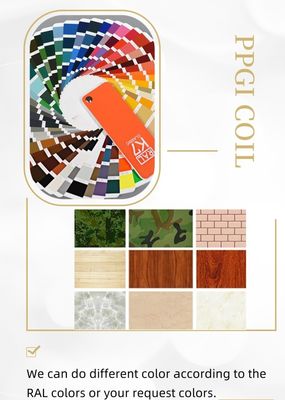 PPGI Código de cor branca bobina de aço galvanizado pré-pintada 0,4 mm PPGI em bobinas de aço aço revestido de cor com alta durabilidade