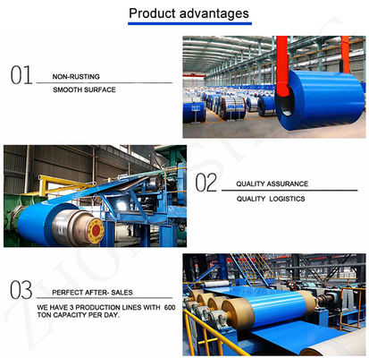 Cobre de aço PPGI galvanizado pré-pintado revestido de cor azul para fabricação de contentores