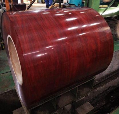 ASTM Padrão de Cor de Grão de Madeira revestido de Cor de Faixa Galvanizada bobina PPGI bobina de aço para folha de telhado SIRM Certificado e aprovado