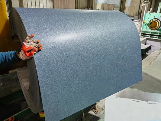 Z121-Z180 Revestimento de bobinas de aço revestidas por cor de espessura 0,12-1,2 mm com acabamento de superfície enrugada em relevo e certificado ISO