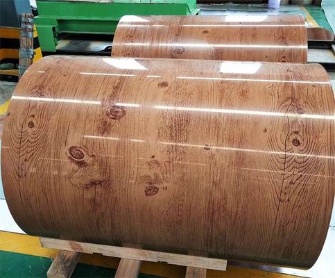 Peso da bobina 3-8 toneladas PPGI Rolo de madeira padronizado Metal pré-pintado bobina de aço galvanizado 0,4 mm 1000 mm Cor RAL personalizada