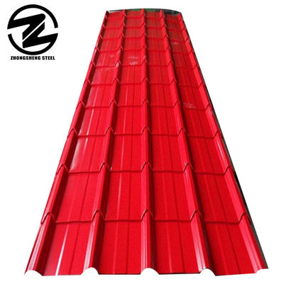 Tejo de cor de altura padrão por folha 0.25mm espessura Trapezoide azulejo de aço de cor com revestimento Z61-Z90 acessível e durável
