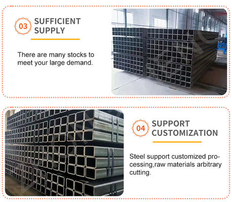 API Pipe Prime ASTM 50 x 50 Tubos quadrados para carports Tubos galvanizados quadrados e 1-6m de comprimento
