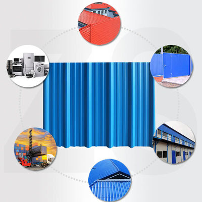 Folha de telhado corrugada revestida de cores para edifícios Serviço de processamento de soldagem de PPGI PPGL Folha de telhado galvanizado