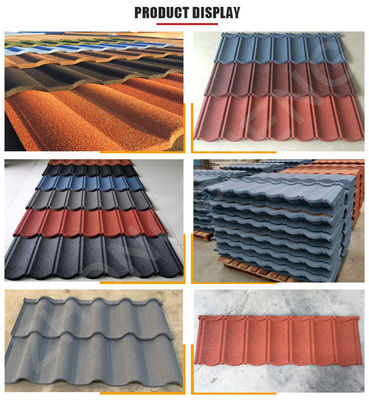 Função impermeável e ignífugo 1340mm*420mm Rochedo revestido de pedra colorido de telhado de telhado de telhado de telhado para os últimos projetos