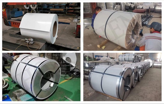 600-1500 mm Largura Branco RAL9003 Cor Pre-pintado Galvanizado PPGI bobina de aço com serviço de processamento de perfuração