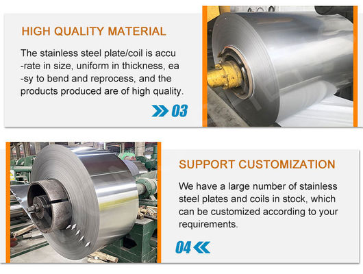 Chapa de aço laminada a frio de aço inoxidável em 2B Finish Coil com 1000mm 1250mm 1500mm Largura