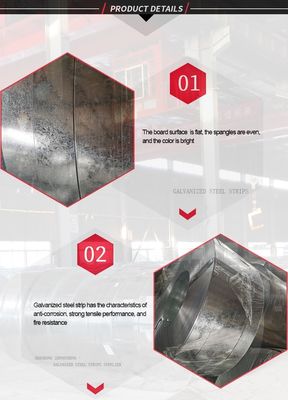 8 mm-1500 mm Largura Prime Q235B Faixa de aço galvanizado 0,2-1,0 mm Espessura com certificado RoHS