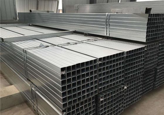 Tubos de aço de carbono laminados a quente de secção quadrada e oca, galvanizados, galvanizados, retangulares, com serviço de construção
