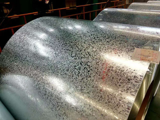 Spangle mínimo 0.6mm bobina de aço Z275 bobina de aço galvanizado mergulhada em quente folha de Gi para cobertura folha Spangle regular