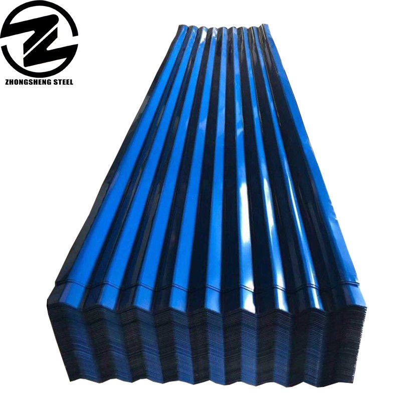 0.45mm espessura PPGI azulejos de telhado de metal ondulado RAL onda azul para telhado placa de aço de resistência superior
