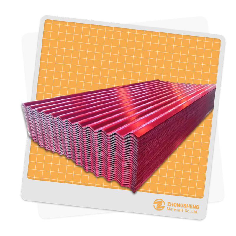 0.25mm espessura Trapezoide colorido chapa de aço para telhado na norma BS para a indústria da construção