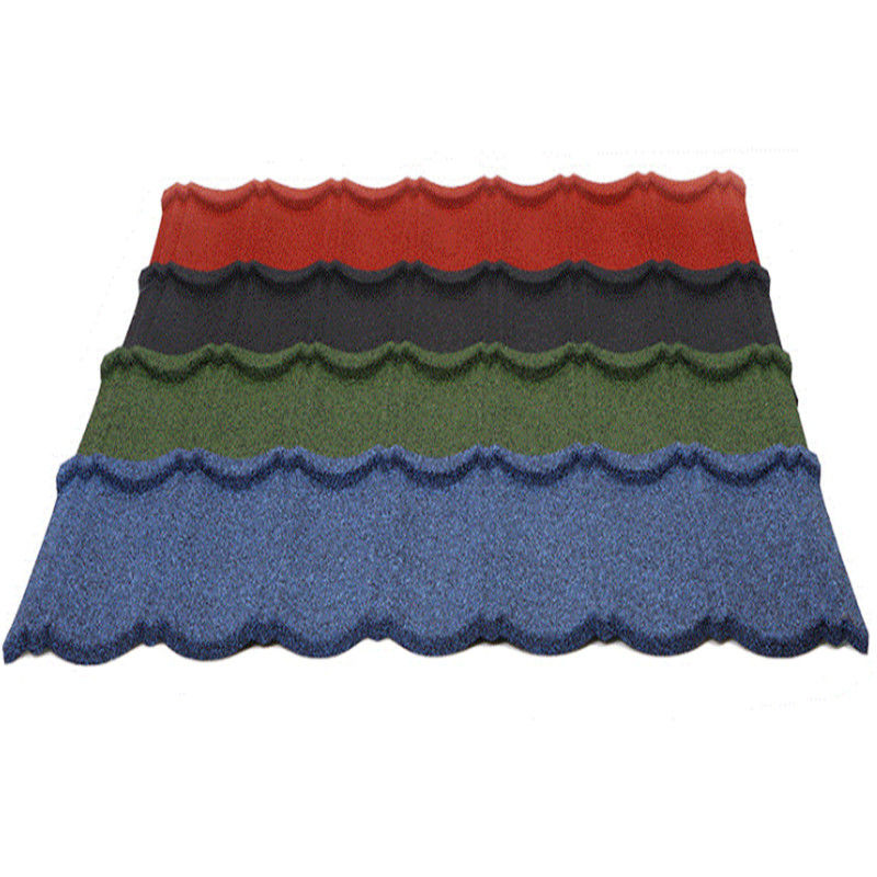 Telhas de telhado metálicas revestidas de pedra coloridas para estilo de design moderno e baixo preço