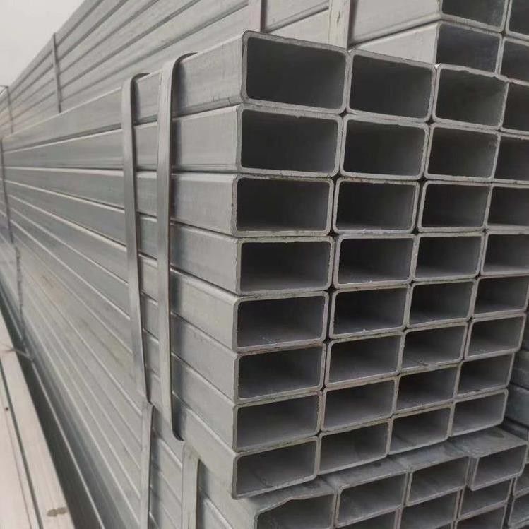 Tubos de aço de carbono laminados a quente de secção quadrada e oca, galvanizados, galvanizados, retangulares, com serviço de construção